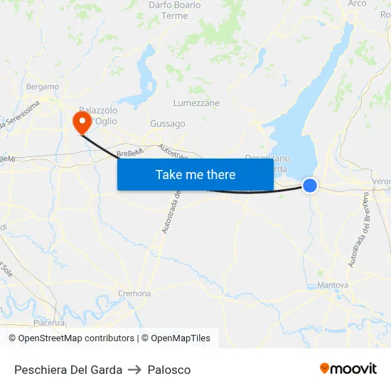 Peschiera Del Garda to Palosco map