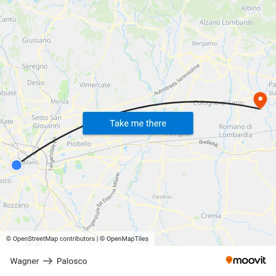 Wagner to Palosco map
