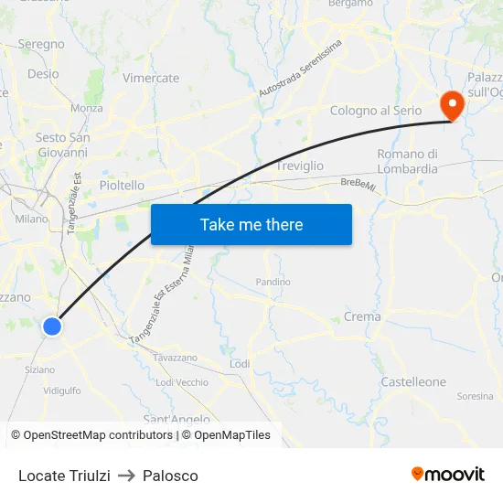 Locate Triulzi to Palosco map