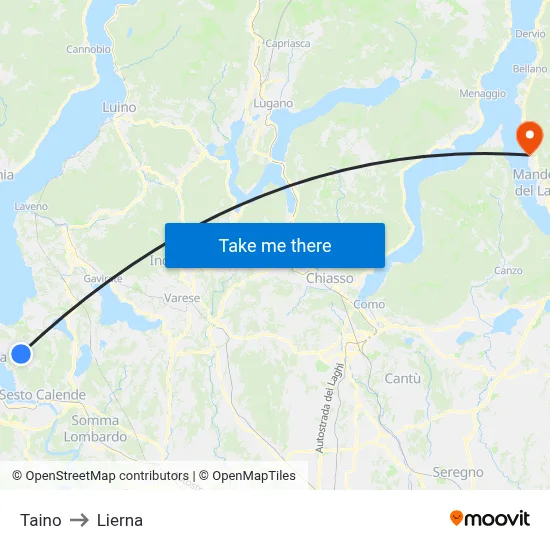 Taino to Lierna map