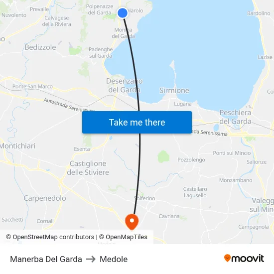 Manerba Del Garda to Medole map