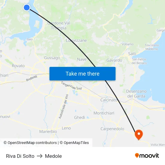 Riva Di Solto to Medole map