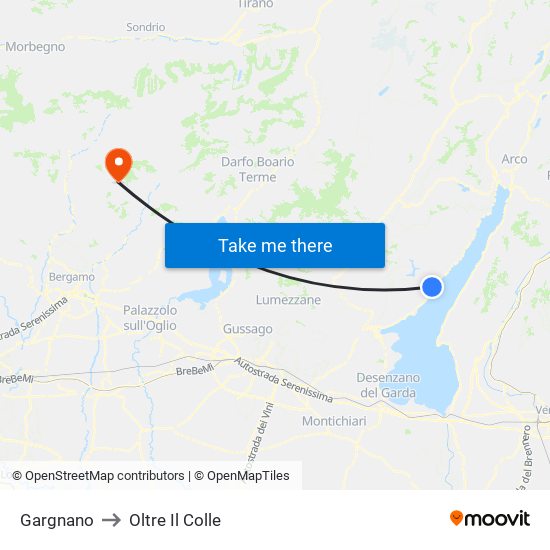 Gargnano to Oltre Il Colle map