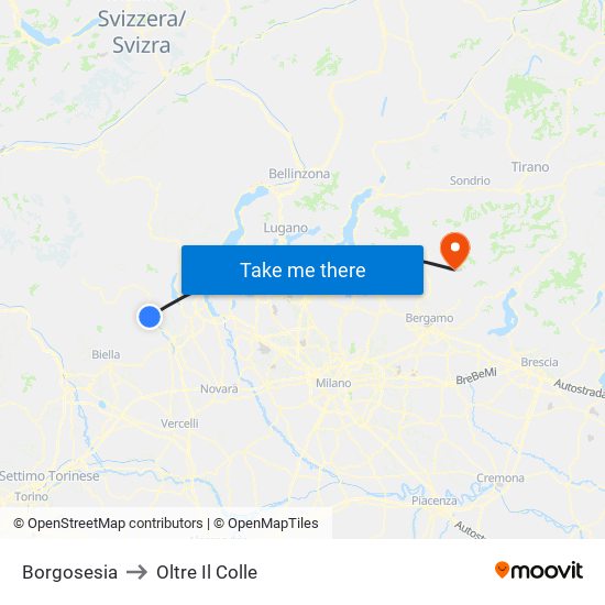 Borgosesia to Oltre Il Colle map