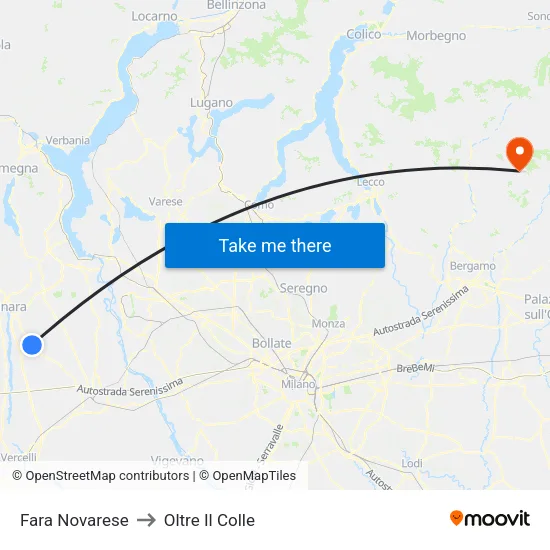 Fara Novarese to Oltre Il Colle map