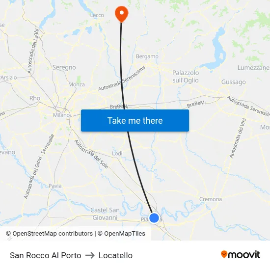 San Rocco Al Porto to Locatello map