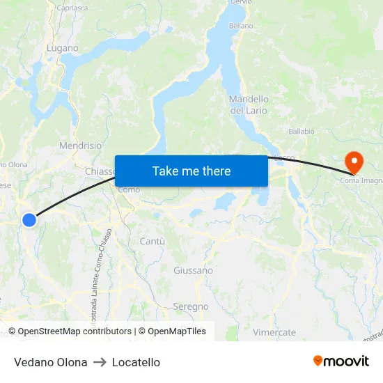 Vedano Olona to Locatello map