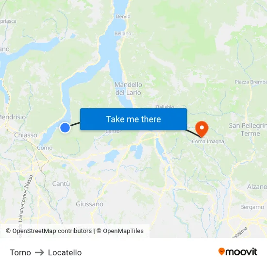 Torno to Locatello map