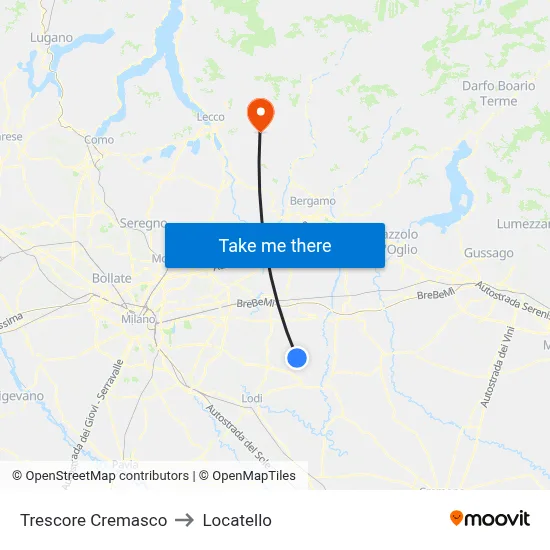Trescore Cremasco to Locatello map