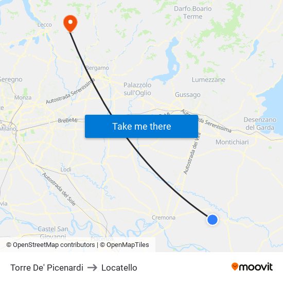 Torre De' Picenardi to Locatello map
