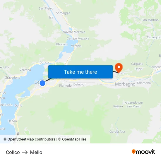 Colico to Mello map