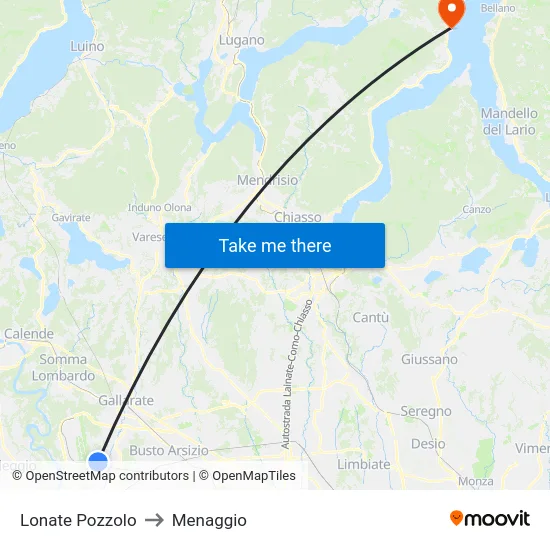 Lonate Pozzolo to Menaggio map