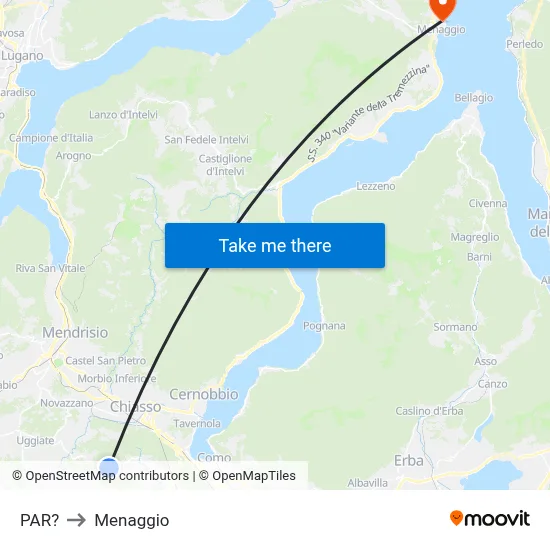 Parre to Menaggio map
