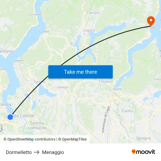 Dormelletto to Menaggio map