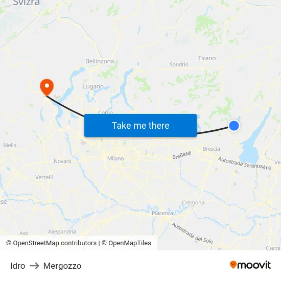 Idro to Mergozzo map