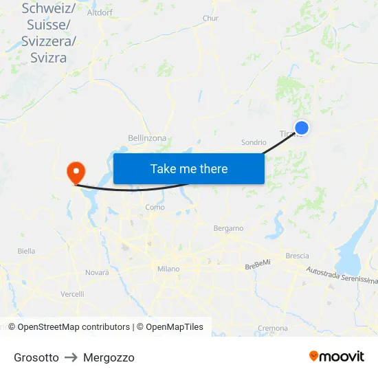 Grosotto to Mergozzo map