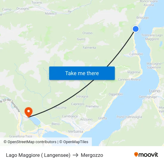 Lake Maggiore (Lake Constance) to Mergozzo map