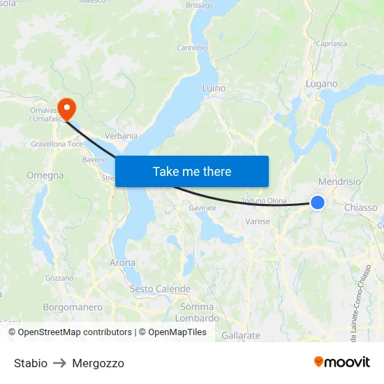 Stabio to Mergozzo map