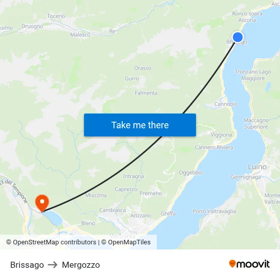 Brissago to Mergozzo map