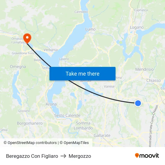 Beregazzo Con Figliaro to Mergozzo map