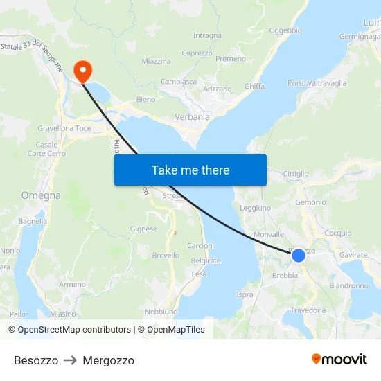 Besozzo to Mergozzo map