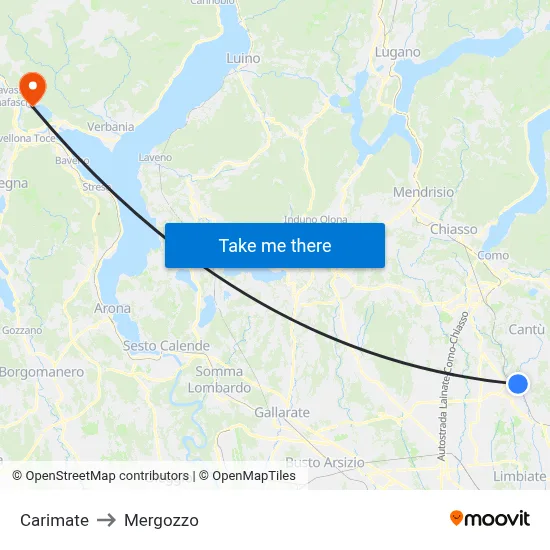 Carimate to Mergozzo map
