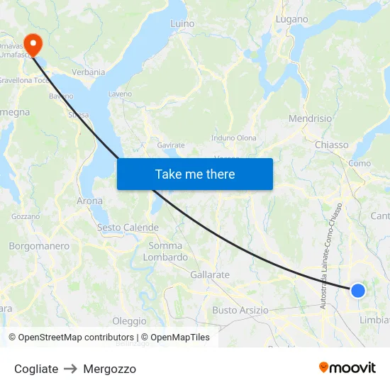 Cogliate to Mergozzo map
