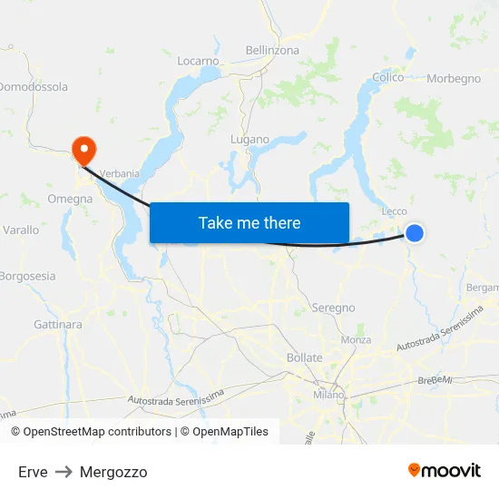 Erve to Mergozzo map