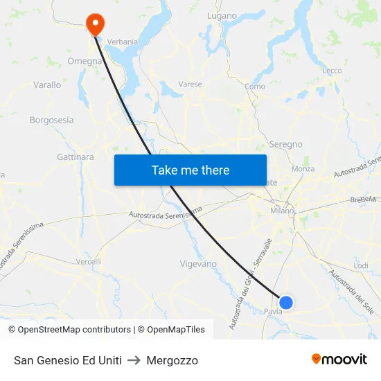 San Genesio Ed Uniti to Mergozzo map