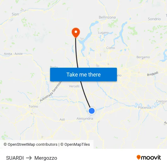 Suardi to Mergozzo map