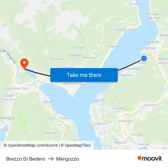 Brezzo Di Bedero to Mergozzo map