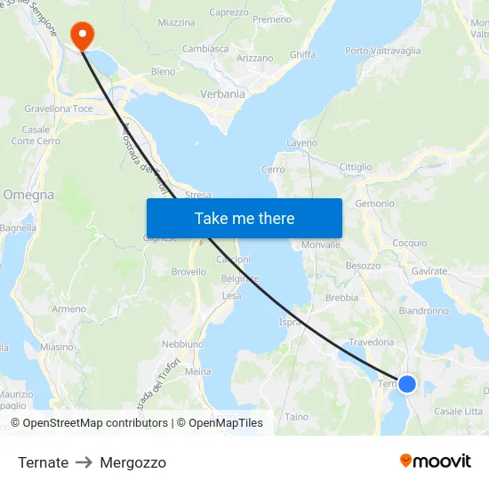Ternate to Mergozzo map
