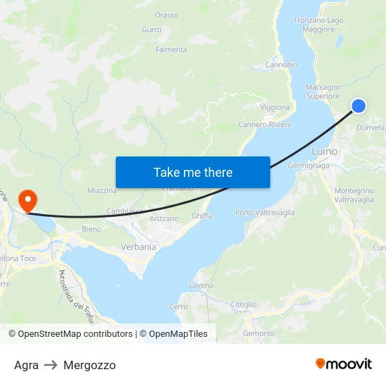 Agra to Mergozzo map
