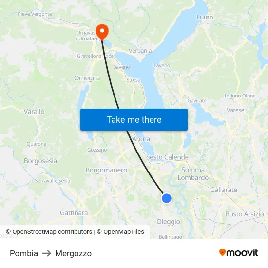 Pombia to Mergozzo map