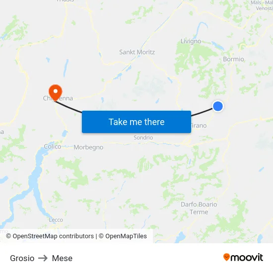 Grosio to Mese map