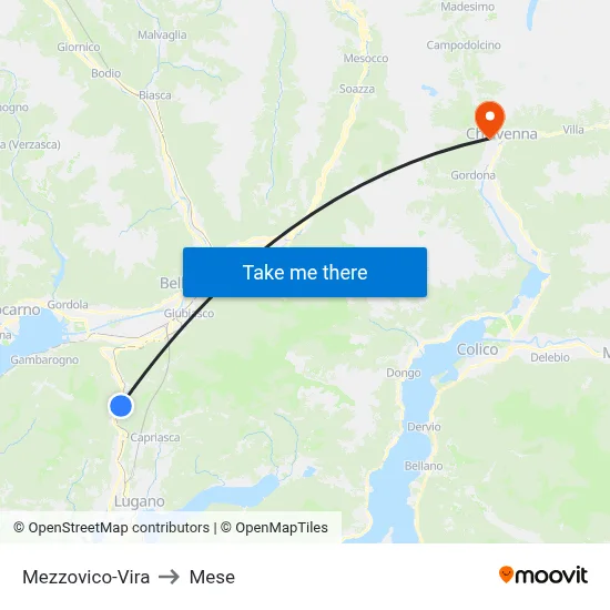 Mezzovico-Vira to Mese map