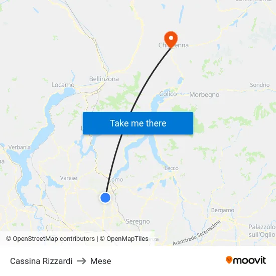 Cassina Rizzardi to Mese map