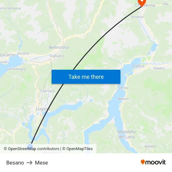 Besano to Mese map