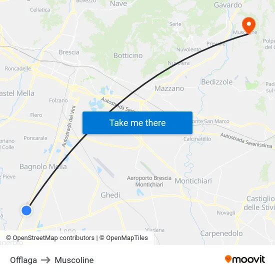 Offlaga to Muscoline map