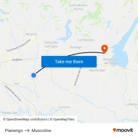 Pianengo to Muscoline map