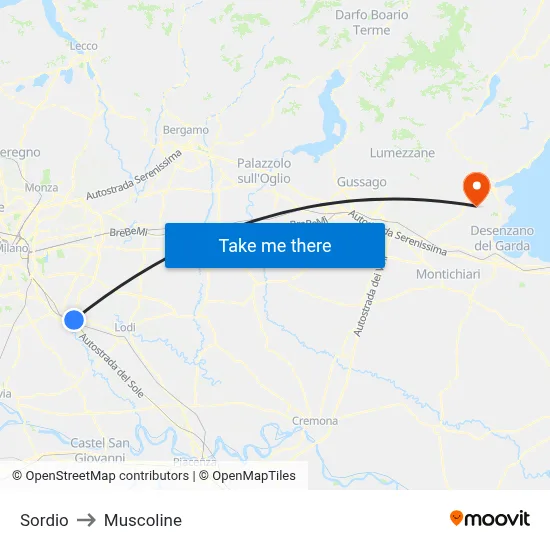 Sordio to Muscoline map