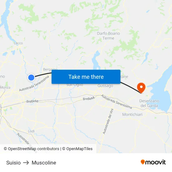 Suisio to Muscoline map