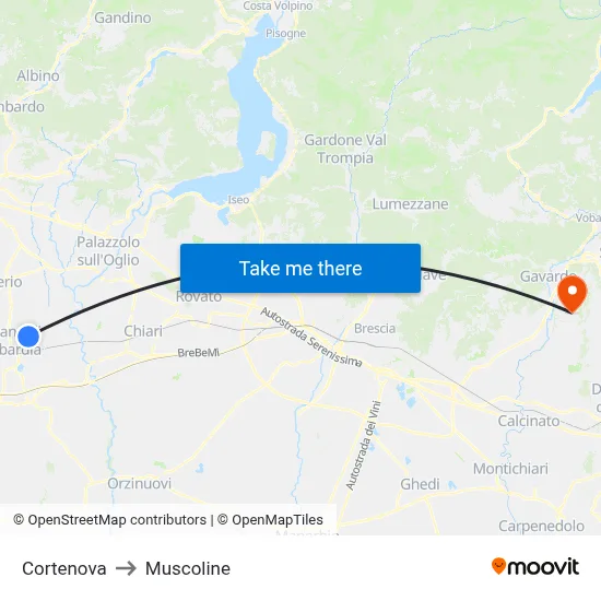 Cortenova to Muscoline map