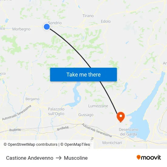 Castione Andevenno to Muscoline map