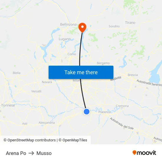 Arena Po to Musso map