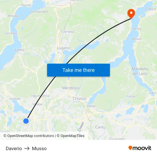 Daverio to Musso map