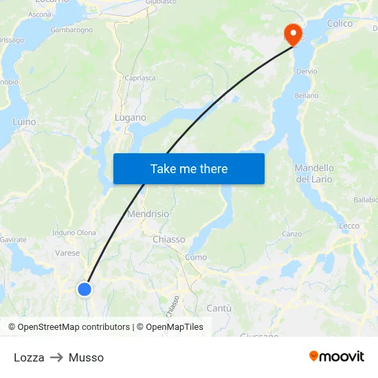 Lozza to Musso map