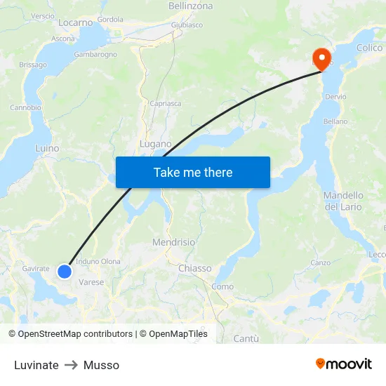 Luvinate to Musso map