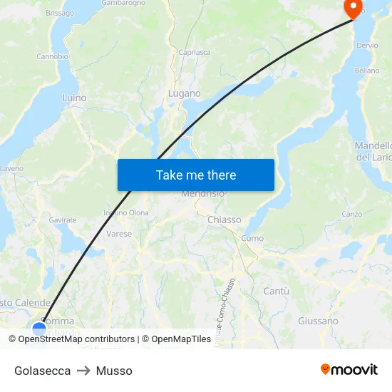 Golasecca to Musso map