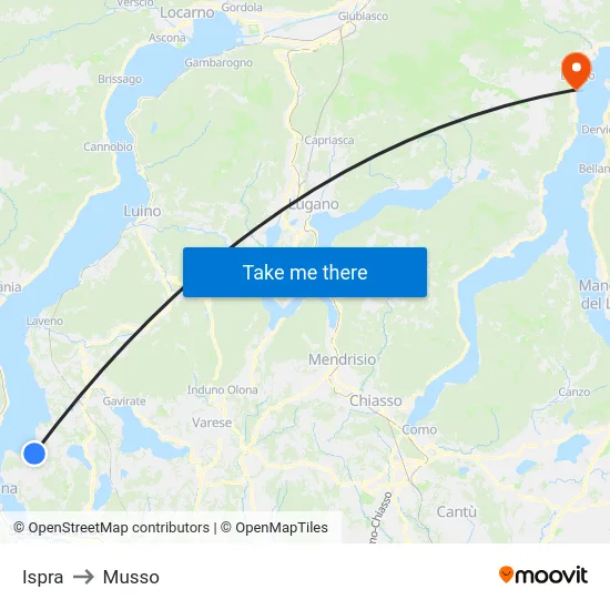 Ispra to Musso map